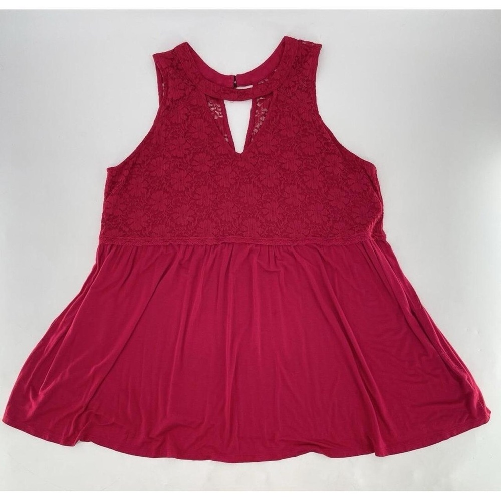 Torrid Burgundy Sleeveless Lace Top